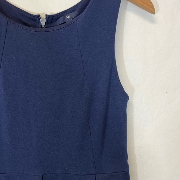 Gap Navy A - Line Tank Dress Pleating Cotton Blend Academia School Girl Size 8 - Picture 6 of 6